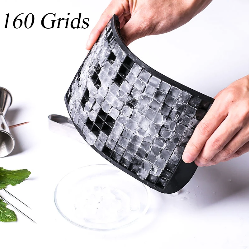 

24cm*12cm*1cm DIY Eco-Friendly Cavity160 Grids Silicone Ice Cube Tray Mini Ice Cubes Small Square Mold Ice Maker 2018 New Hot