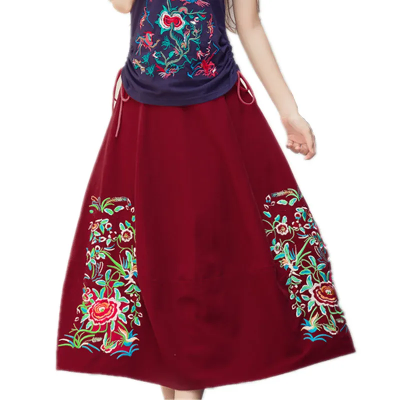 Autumn Winter Embroidery Vintage Women Skirts Maxi Cotton Elegant Linen Elastic Waist Casual Long Skirt Saia Tulle Woman Clothes
Autumn Winter Embroidery Vintage Women Skirts Maxi Cotton Elegant Linen Elastic Waist Casual Long Skirt Saia Tulle Woman Clothes