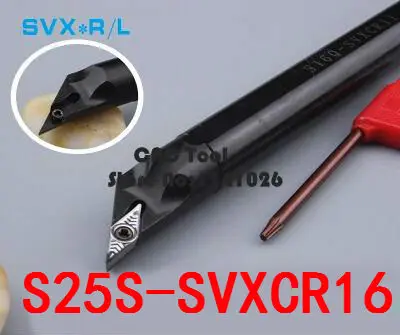 S25S-SVXCR16 CNC Boring Bar, Internal turning tools holder,indexable Lathe cutting tool,Turning Tool holder for VCGT1604 Insert
S25S-SVXCR16 CNC Boring Bar, Internal turning tools holder,indexable Lathe cutting tool,Turning Tool holder for VCGT1604 Insert