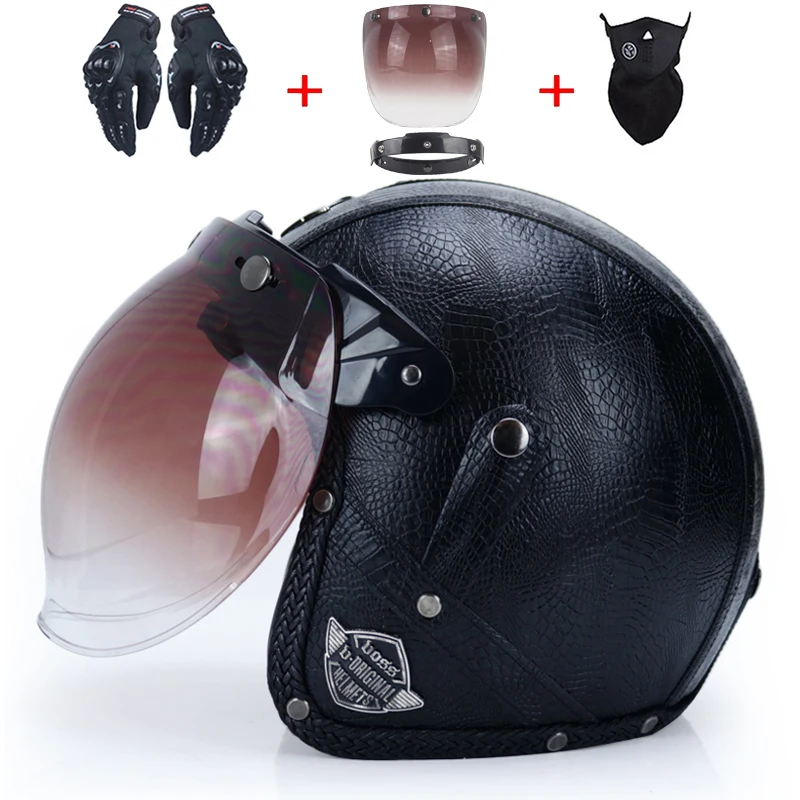 Adult Leather Helmets 3/4 Motorcycle Helmet High quality Chopper Bike helmet open face vintage motorcycle helmet motocros
Adult Leather Helmets 3/4 Motorcycle Helmet High quality Chopper Bike helmet open face vintage motorcycle helmet motocros