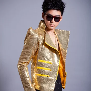Tide male singer performance outfit coat night club men's sequins coat men's DJ slim golden sequins coat stage sequins coat
Tide male singer performance outfit coat night club men's sequins coat men's DJ slim golden sequins coat stage sequins coat
