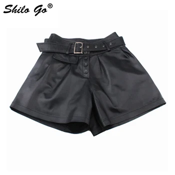 Leather Shorts Womens Autumn Fashion sheepskin genuine leather Shorts metal rivet belt sexy black shorts
Leather Shorts Womens Autumn Fashion sheepskin genuine leather Shorts metal rivet belt sexy black shorts