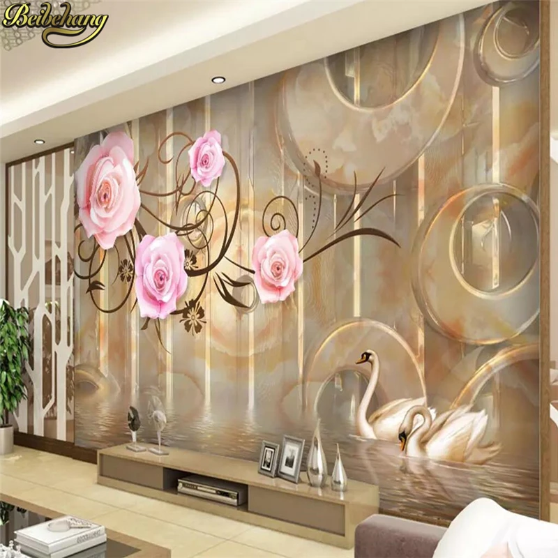 

beibehang Custom wallpaper 3d stereoscopic rose murals TV backdrop living room bedroom abstract papel de parede photo wall paper