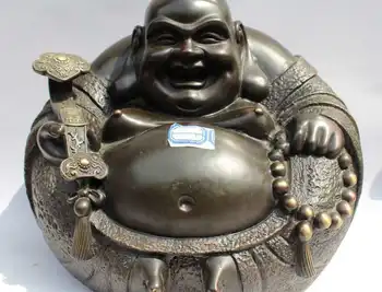 Old Chinese Buddhism Bronze Happy Laugh Maitreya Buddha Hold Ru Yi Seat Statue
Old Chinese Buddhism Bronze Happy Laugh Maitreya Buddha Hold Ru Yi Seat Statue