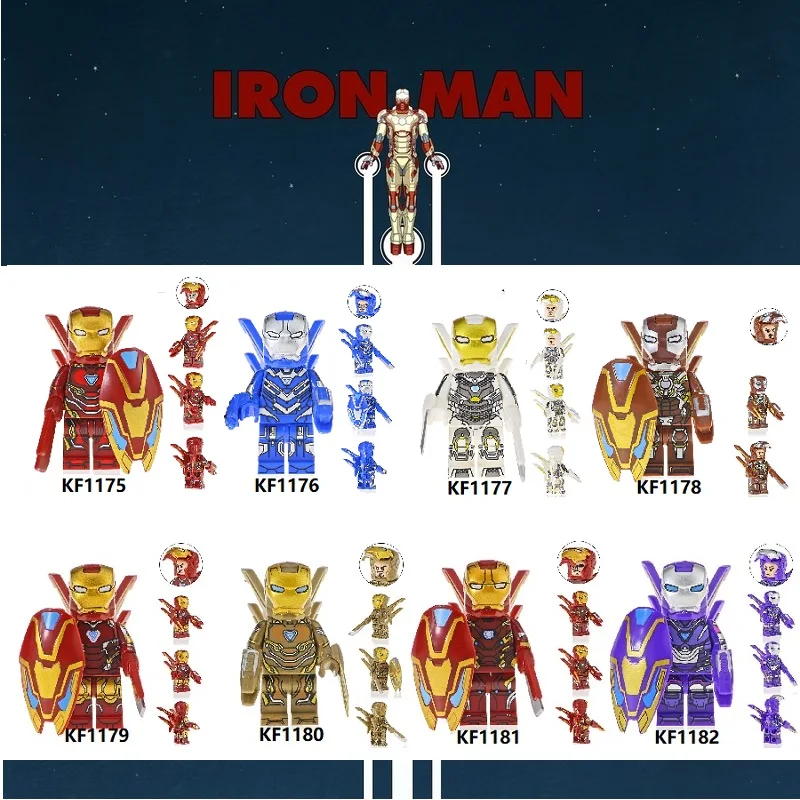 Free Shipping 8Pcs One Set Wholesales Red Blue Building Blocks Mark Iron Man With Weapon Brick Children Toys Kid Gift KF6093
Free Shipping 8Pcs One Set Wholesales Red Blue Building Blocks Mark Iron Man With Weapon Brick Children Toys Kid Gift KF6093