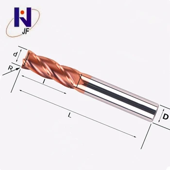 Hot Sale GEN long size 5R0.5*20*D5*75*4F Solid Carbide 4 Flute Corner Radius End Mills HRC58 TiSiN
Hot Sale GEN long size 5R0.5*20*D5*75*4F Solid Carbide 4 Flute Corner Radius End Mills HRC58 TiSiN