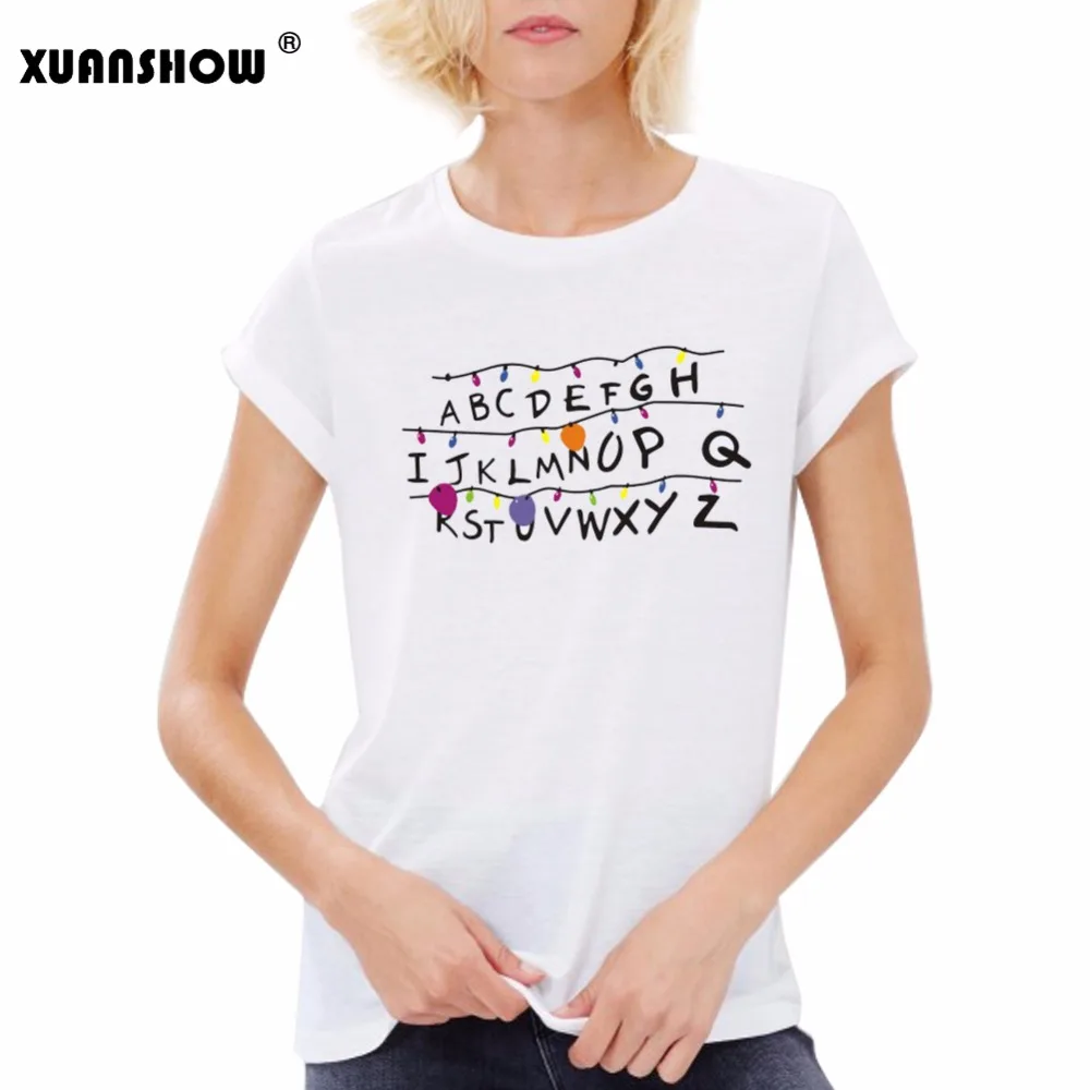 XUANSHOW 2018 New Arrival Women Tops Tee Summer Style O neck Casual Stranger Things Alphabet Printed Letters Female tshirt S-XXL
XUANSHOW 2018 New Arrival Women Tops Tee Summer Style O neck Casual Stranger Things Alphabet Printed Letters Female tshirt S-XXL