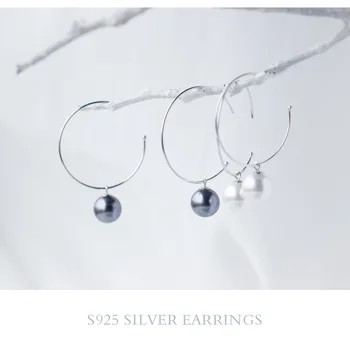 Elegant 1pair 925 Sterling Silver Half Round with Black/White Pearl Ear dangle Earrings endless circle GTLE778
Elegant 1pair 925 Sterling Silver Half Round with Black/White Pearl Ear dangle Earrings endless circle GTLE778