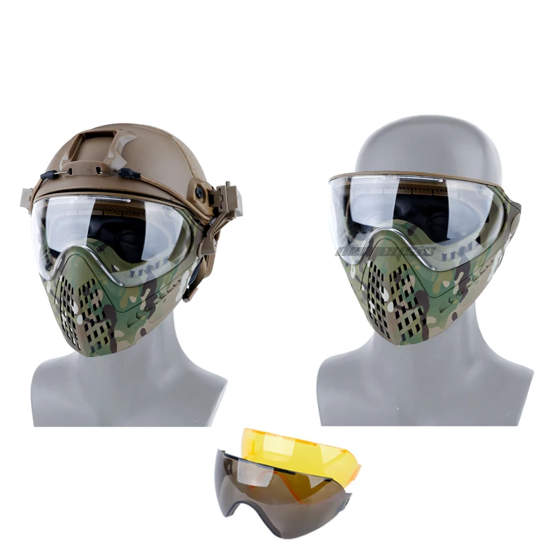 3 Lens Tactical Full Face Mask Breathable CS Game Hunting Military Masks Army Airsoft Paintball Protection Mask
3 Lens Tactical Full Face Mask Breathable CS Game Hunting Military Masks Army Airsoft Paintball Protection Mask