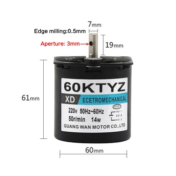 60KTYZ AC motor / 220V motor micro slow speed machine / 14W permanent magnet synchronous motor 2.5-110RPM
60KTYZ AC motor / 220V motor micro slow speed machine / 14W permanent magnet synchronous motor 2.5-110RPM