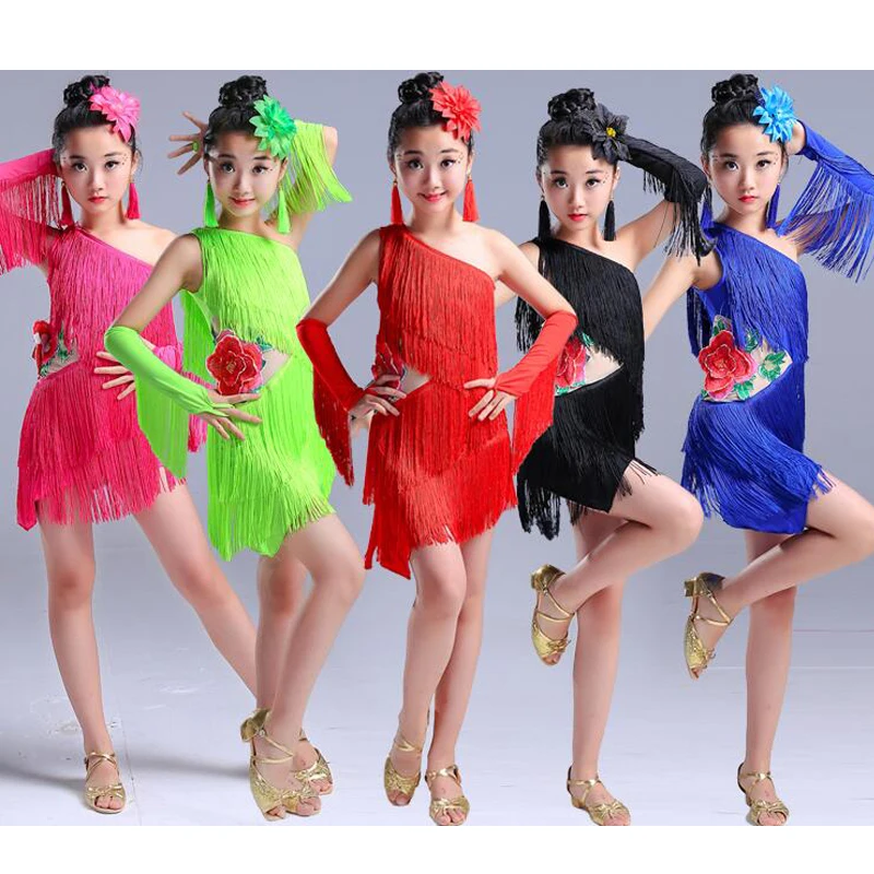 Girls Sequined Ballroom latin dancing dress Children Tassels Modern Stage wear Party Outfits Salsa Dance wear costumes & Gloves
Girls Sequined Ballroom latin dancing dress Children Tassels Modern Stage wear Party Outfits Salsa Dance wear costumes & Gloves