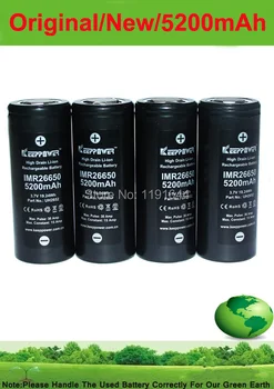 4PCS/lot original Keeppower 3.7V IMR 26650 5200mah max 30A discharge Li-ion battery
4PCS/lot original Keeppower 3.7V IMR 26650 5200mah max 30A discharge Li-ion battery