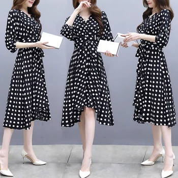 Spring Dot Women Dress Bow Dress Female Office Lady Women's Dresses Vestido Longo Summer Dresses Vestidos De Festa Ukraine
Spring Dot Women Dress Bow Dress Female Office Lady Women's Dresses Vestido Longo Summer Dresses Vestidos De Festa Ukraine