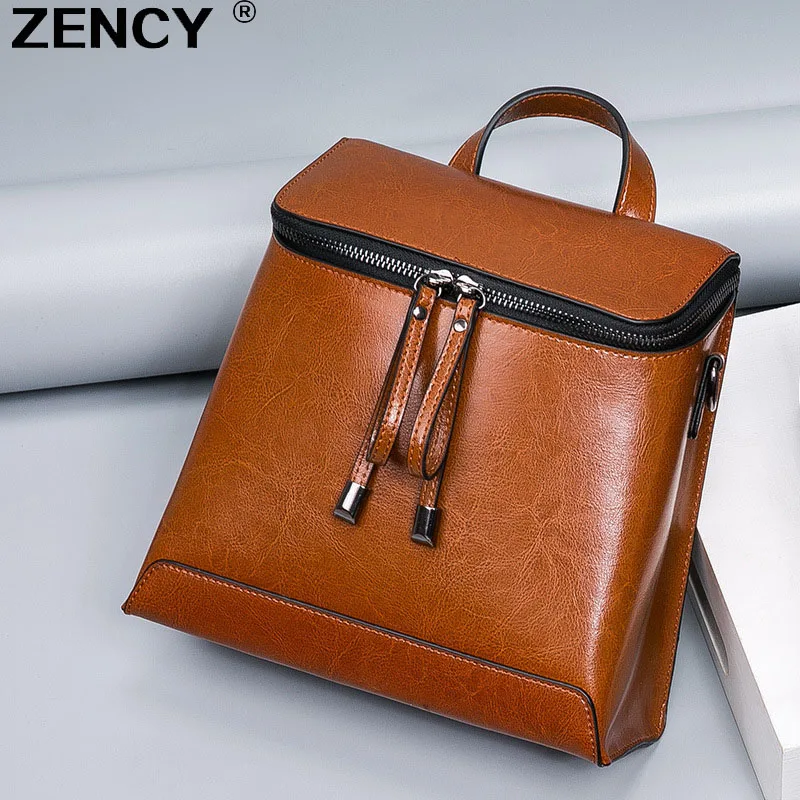 ZENCY Summer Genuine Oil Wax Cow Leather Women Ladies Backpack Cowhide Designer Korean Style Fashion Ladies Girl Bag Mochila
ZENCY Summer Genuine Oil Wax Cow Leather Women Ladies Backpack Cowhide Designer Korean Style Fashion Ladies Girl Bag Mochila