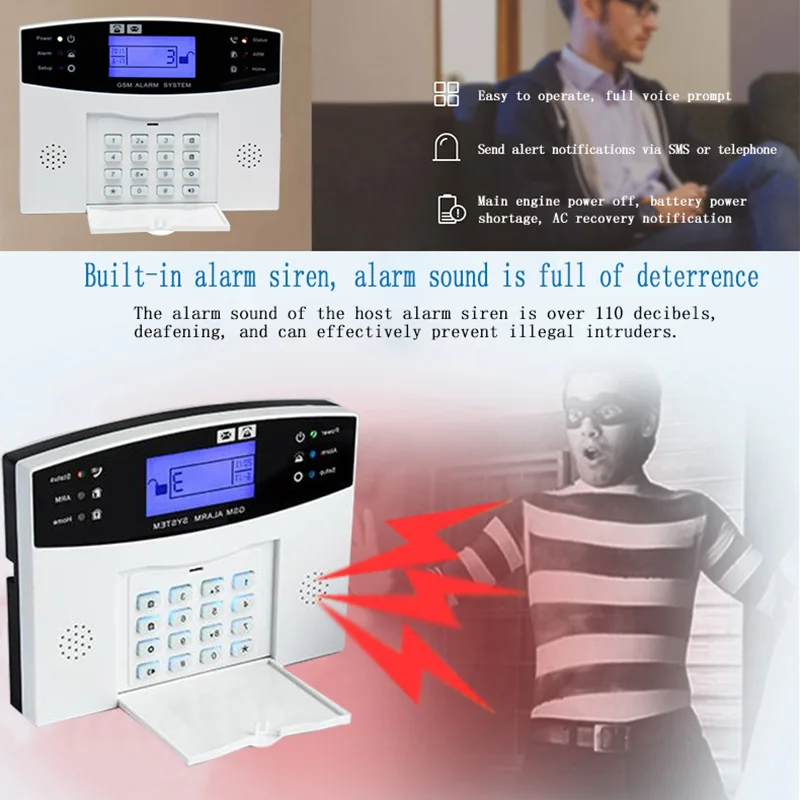Wireless Burglar Alarm System GSM Infared Detector Remote Control Smart Warning System XXM8
Wireless Burglar Alarm System GSM Infared Detector Remote Control Smart Warning System XXM8
