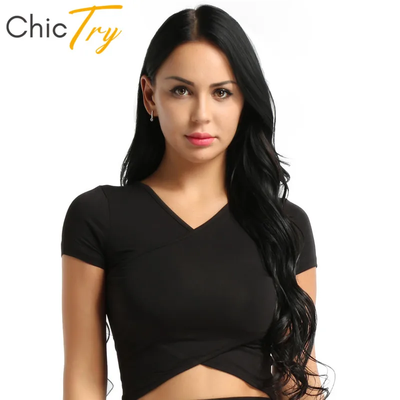 ChicTry Women Short Sleeves Front Surplice Ballet Dance Wrap Crop Top Yoga Tango Latin Dance Costume Adult Practice Dance Wear
ChicTry Women Short Sleeves Front Surplice Ballet Dance Wrap Crop Top Yoga Tango Latin Dance Costume Adult Practice Dance Wear