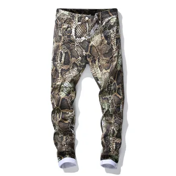 Men's Pants Spring Autumn New Fashion Slim Trousers 2019 Men Casual Pants Snakeskin Printing Rock nightclubs singers Pant
Men's Pants Spring Autumn New Fashion Slim Trousers 2019 Men Casual Pants Snakeskin Printing Rock nightclubs singers Pant