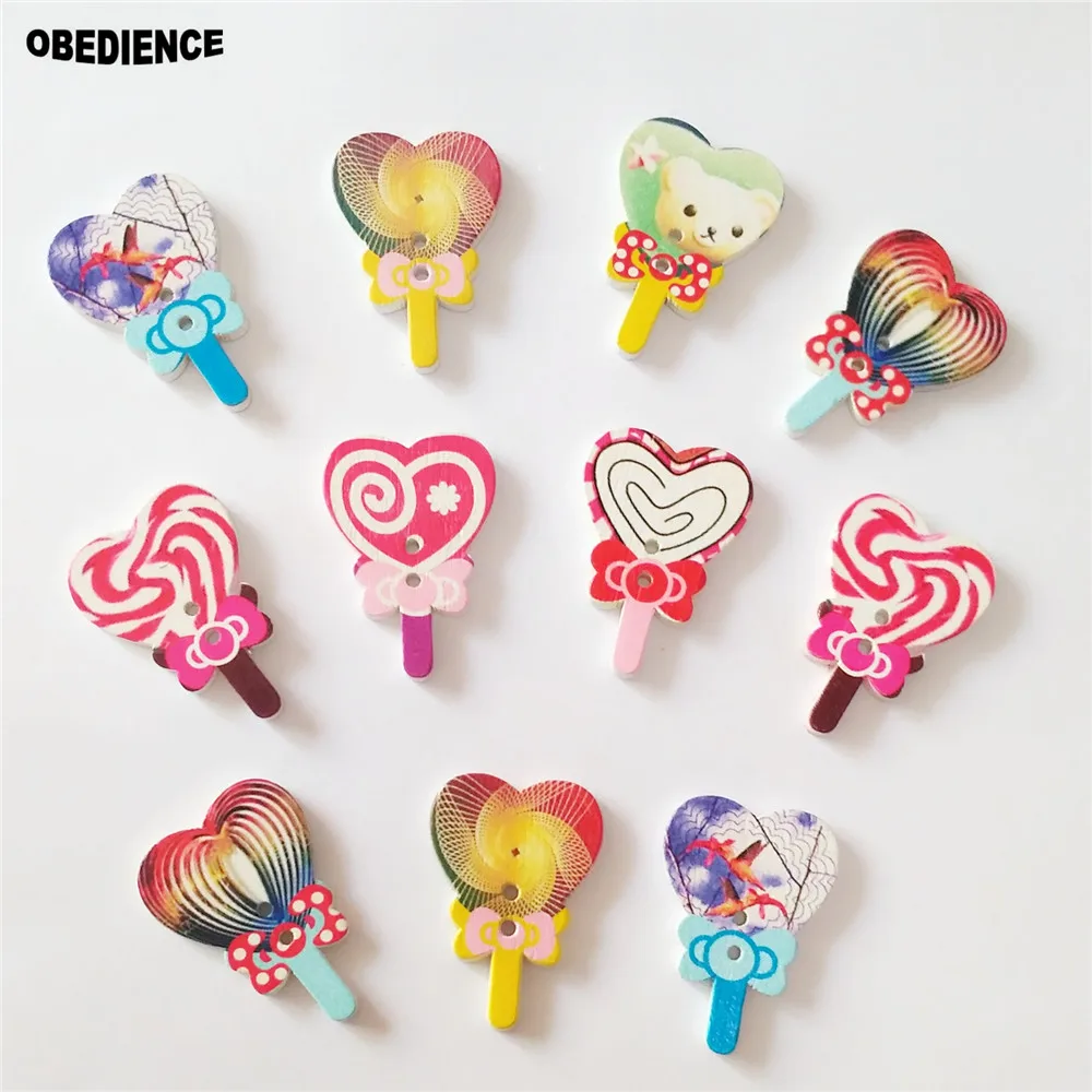 OBEDIENCE 100Pcs Diy Cartoon Heart Lollipop Shaped Wooden Sewing Buttons,Cloth Deco Scrapbooking Accessories 31*22MM
OBEDIENCE 100Pcs Diy Cartoon Heart Lollipop Shaped Wooden Sewing Buttons,Cloth Deco Scrapbooking Accessories 31*22MM