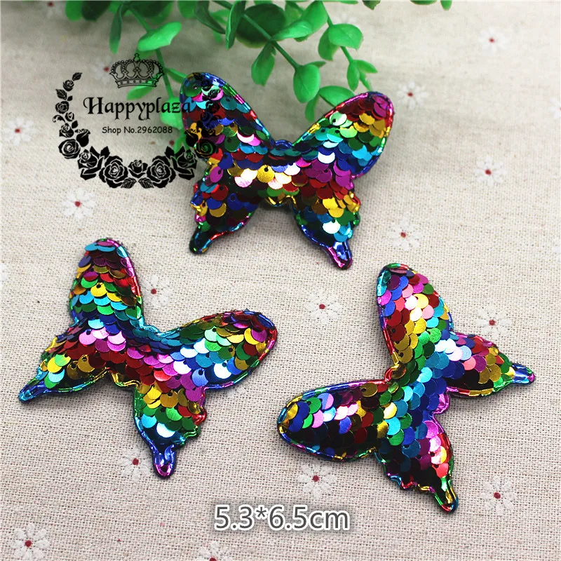 10pcs 5.3*6.5cm Glitter Rainbow Paillette Butterfly Padded Patches Appliques For Clothes Sewing Supplies DIY Hair Bow Decoration
10pcs 5.3*6.5cm Glitter Rainbow Paillette Butterfly Padded Patches Appliques For Clothes Sewing Supplies DIY Hair Bow Decoration