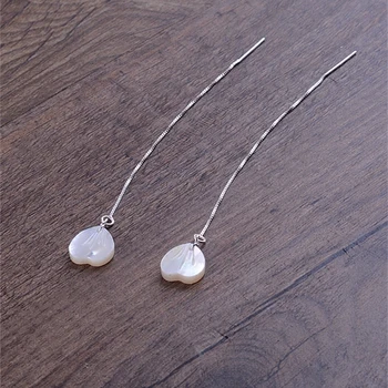 925 silver ear shell heart-shaped line over a flower fairy long pendant earrings simple temperament female tassel
925 silver ear shell heart-shaped line over a flower fairy long pendant earrings simple temperament female tassel