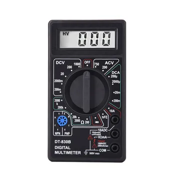 Portable Digital Multimeter Backlight AC/DC750/1000V Ammeter Voltmeter Ohm Tester Meter DT-830B Handheld LCD Multimetro
Portable Digital Multimeter Backlight AC/DC750/1000V Ammeter Voltmeter Ohm Tester Meter DT-830B Handheld LCD Multimetro