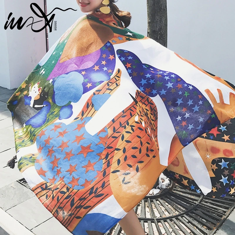 In-X Sexy print cover-ups Cotton sarong beach cover up 2019 Saida de beach Fashion large Scarf women beachwear New beach dress
In-X Sexy print cover-ups Cotton sarong beach cover up 2019 Saida de beach Fashion large Scarf women beachwear New beach dress