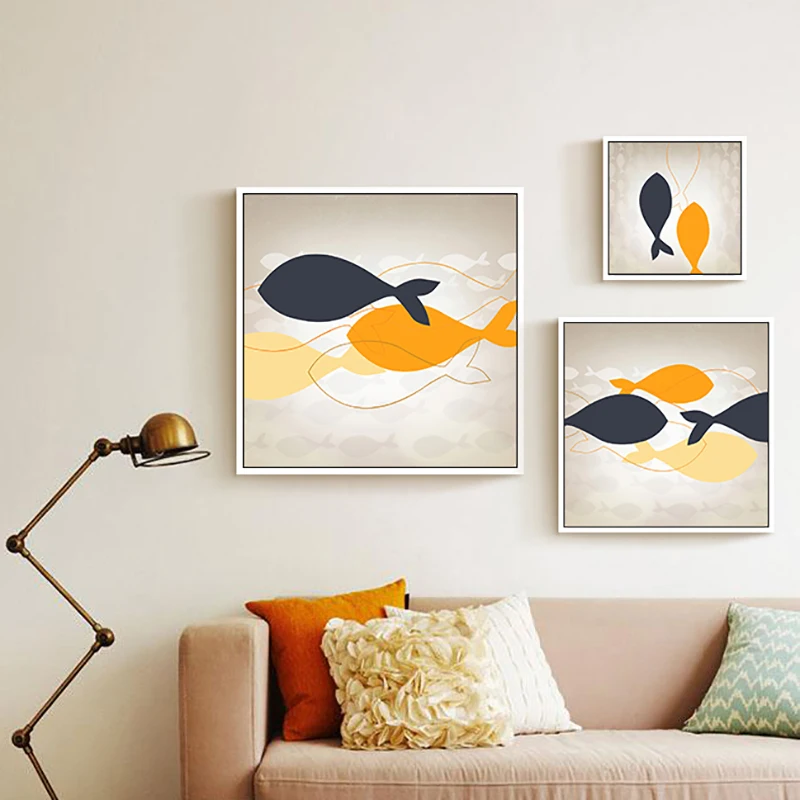 Orange Dark Blue Fishes Nordic Art Canvas Painting Poster Abstract Minimalist Wall Pictures Print Decoration Living Room Bedroom
Orange Dark Blue Fishes Nordic Art Canvas Painting Poster Abstract Minimalist Wall Pictures Print Decoration Living Room Bedroom