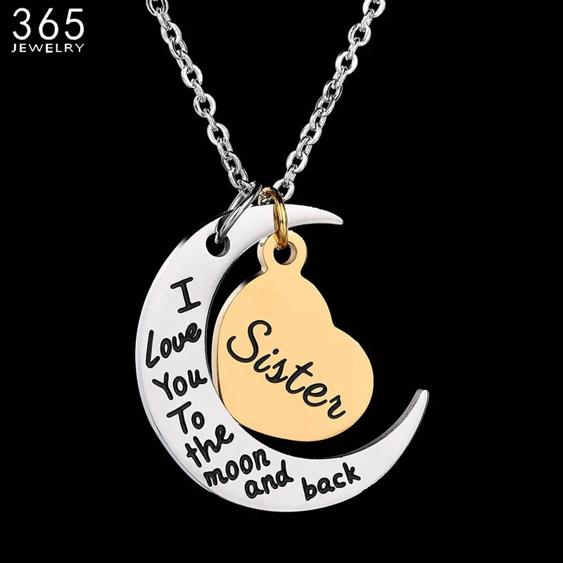 2018 New Arrive Cute Heart And Moon Pendant Necklace Stainless Steel Forever Love Sister Necklace For Best Friend Gift
2018 New Arrive Cute Heart And Moon Pendant Necklace Stainless Steel Forever Love Sister Necklace For Best Friend Gift