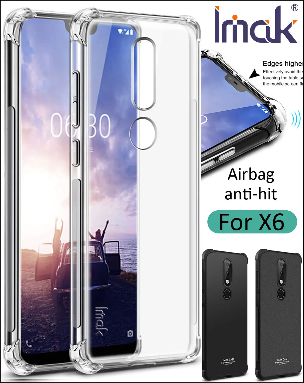 IMAK Airbag Case For Nokia 6.1 5.1 Plus 7.1 8.1 3.1 Drop resistance anti hit Shock Soft TPU Silicone Cover
IMAK Airbag Case For Nokia 6.1 5.1 Plus 7.1 8.1 3.1 Drop resistance anti hit Shock Soft TPU Silicone Cover