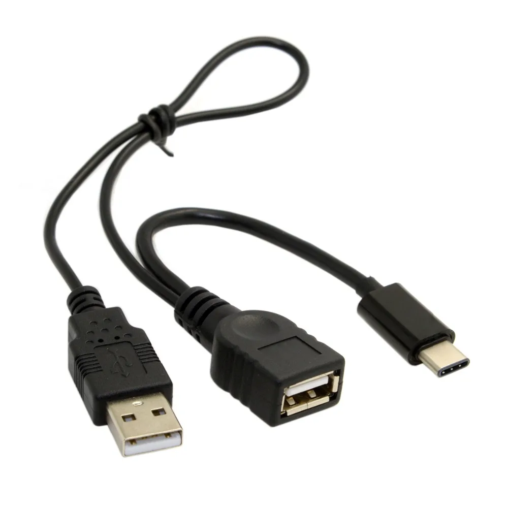 USB 3.1 USB-C Type-C to USB 2.0 Female OTG Data Cable with Power for Cell Phone & Tablet black color
USB 3.1 USB-C Type-C to USB 2.0 Female OTG Data Cable with Power for Cell Phone & Tablet black color