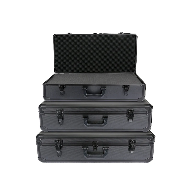 Portable Aluminum Tool Case Suitcase Toolbox Impact Resistant Safety Case File Box Equipment Camera Case with Pre-cut Foam
Portable Aluminum Tool Case Suitcase Toolbox Impact Resistant Safety Case File Box Equipment Camera Case with Pre-cut Foam