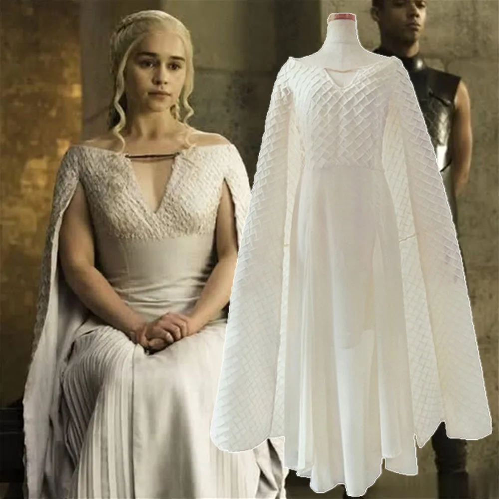 Movie Game of Thrones Season 8 Daenerys Targaryen Cosplay Costumes White Dress Full Set Uniforms Women Girls
Movie Game of Thrones Season 8 Daenerys Targaryen Cosplay Costumes White Dress Full Set Uniforms Women Girls