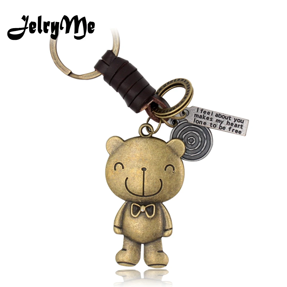 6*3.4CM Cartoon Bear Keychains For Men Handmade Genuine Leather Braided Keyring Key Holders Letter Metal Dog Tag Car Key Chains
6*3.4CM Cartoon Bear Keychains For Men Handmade Genuine Leather Braided Keyring Key Holders Letter Metal Dog Tag Car Key Chains