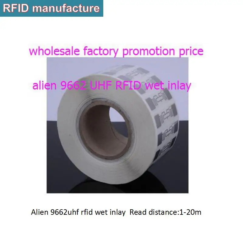 UHF RFID tag sticker Alien 9662wet inlay rfid uhf passive 915mhz868mhz 860-960mhz free shipping for personnel apparel management
UHF RFID tag sticker Alien 9662wet inlay rfid uhf passive 915mhz868mhz 860-960mhz free shipping for personnel apparel management