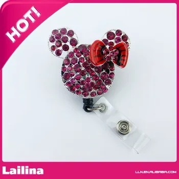 Fuchsia Rhinestone Red Bow Minnie Mouse Head Retractable Black Badge Reel/ID Badge Holder/Pendant/Id Badge Holder
Fuchsia Rhinestone Red Bow Minnie Mouse Head Retractable Black Badge Reel/ID Badge Holder/Pendant/Id Badge Holder