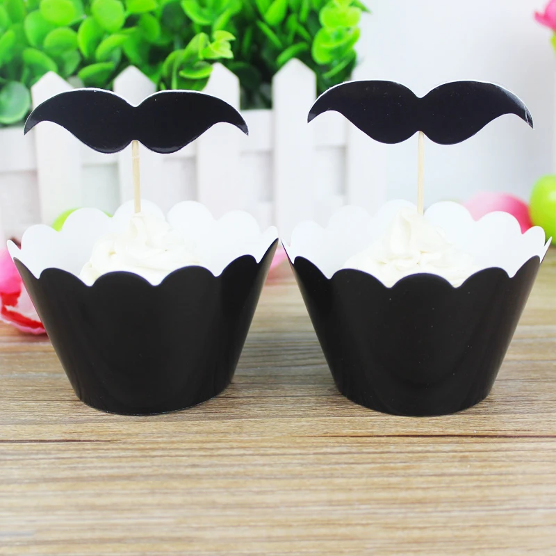 24pcs New Arrived Black Cool Man Mustache Party Paper Cupcake wrappers toppers for kids birthday party decoration cake cups
24pcs New Arrived Black Cool Man Mustache Party Paper Cupcake wrappers toppers for kids birthday party decoration cake cups