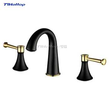 Black golden Dual Hole Bathroom Basin Sink Washbasin Water Mixe Tap Faucet Valve Double Handle Hole Water Taps Faucet
Black golden Dual Hole Bathroom Basin Sink Washbasin Water Mixe Tap Faucet Valve Double Handle Hole Water Taps Faucet