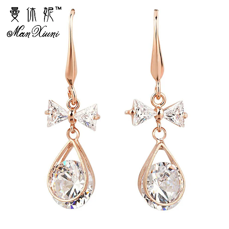 Fashion Cubic zircon Plated Dangle Earrings Women Big Drop Brand Design Bow Style Pendientes Romantic pendientes mujer moda
Fashion Cubic zircon Plated Dangle Earrings Women Big Drop Brand Design Bow Style Pendientes Romantic pendientes mujer moda