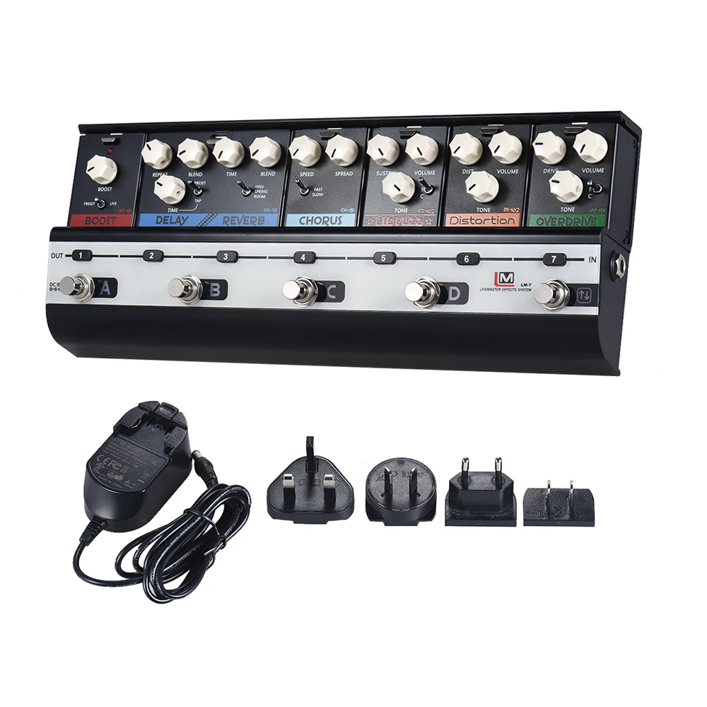 BIYANG LiveMaster Series LM-7 Mainframe Unit with 6 Guitar Effect Pedals OD-151 Overdrive
BIYANG LiveMaster Series LM-7 Mainframe Unit with 6 Guitar Effect Pedals OD-151 Overdrive