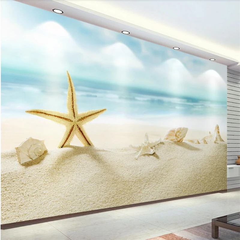 

beibehang papel-de-parede Custom wallpaper Sea beach starfish fresh Mediterranean background wall papier peint tapety