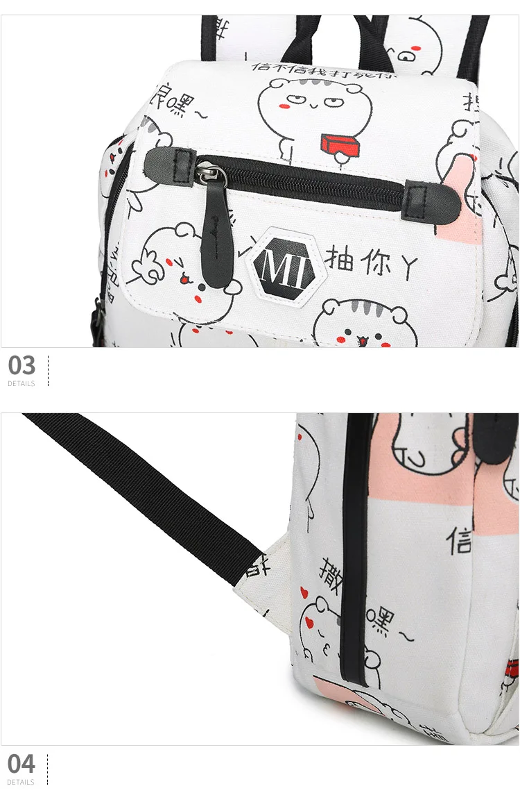 2018 USB Charging Canvas Backpack 3 Pcs/set Women School Backpacks Schoolbag For Teenagers Man Student Book Bag Boys Satchel 27