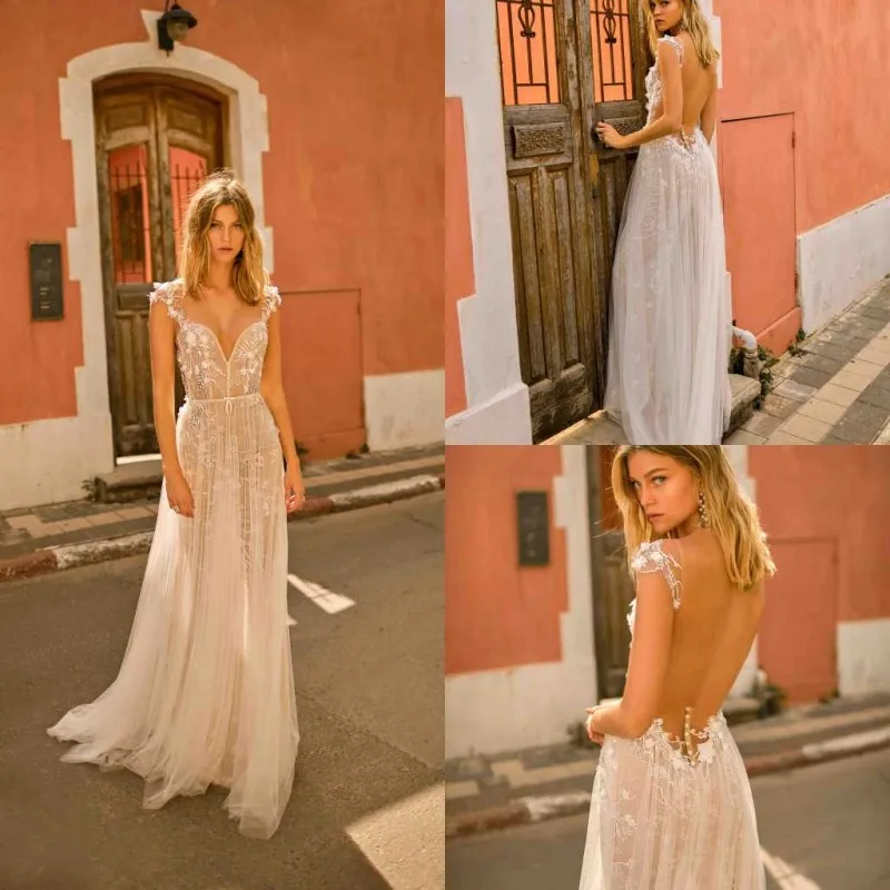 Muse by Berta 2020 Wedding Dresses V-Neck Sexy Open Back Lace Appliques Bridal Gowns Boho A-Line Wedding Dress
Muse by Berta 2020 Wedding Dresses V-Neck Sexy Open Back Lace Appliques Bridal Gowns Boho A-Line Wedding Dress
