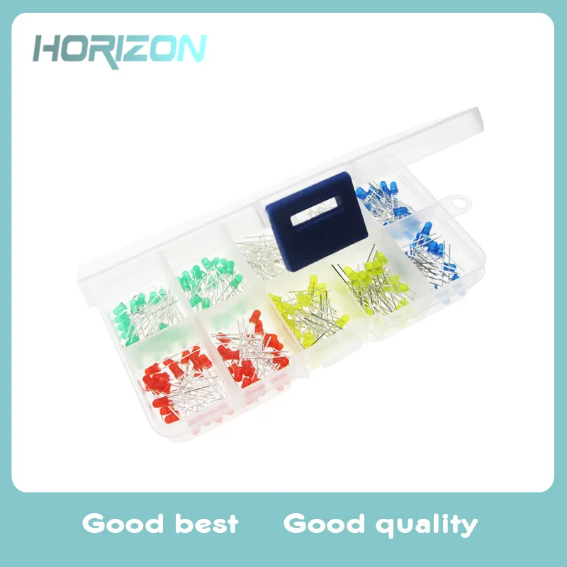 200PCS 3mm LED Lamp White Yellow Red Green Blue DIY Assorted Diodes Kit | Электроника