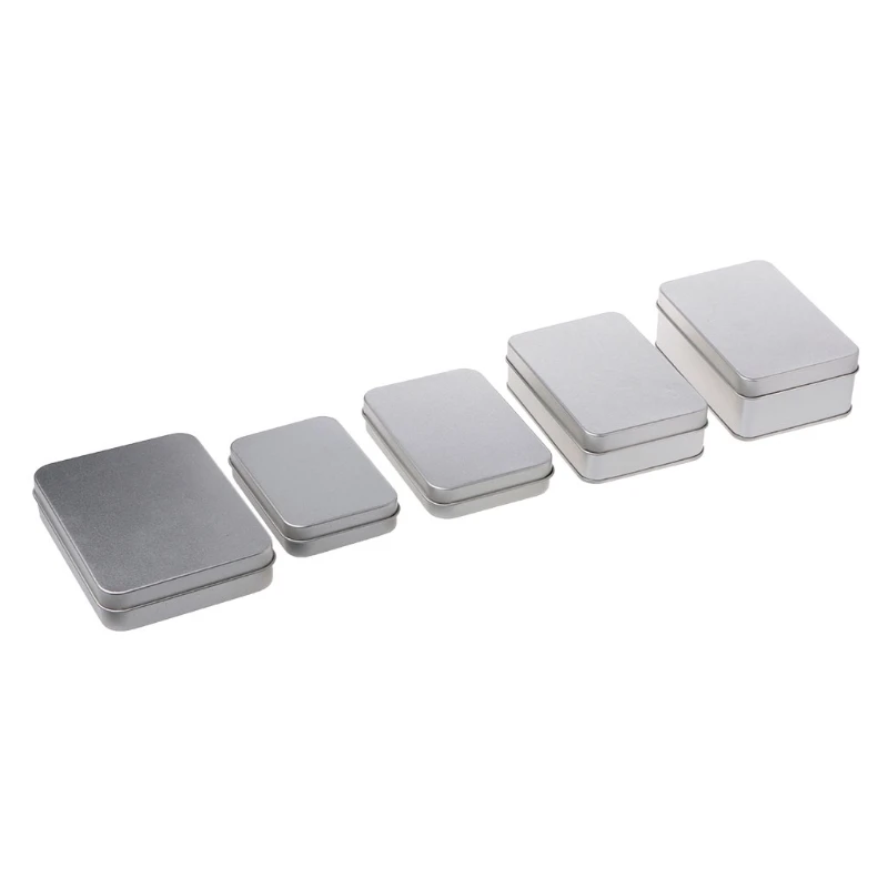 Delicate Small Metal Tin Silver Storage Box Case Organizer For Money Coin Candy Key Organization