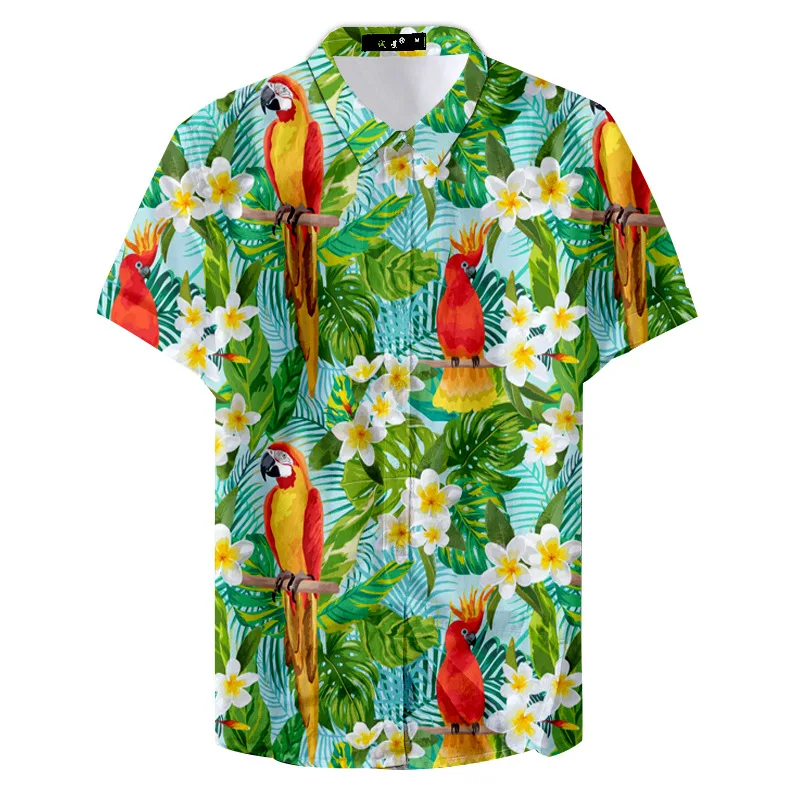 3D digital Print Shirts Men Casual Parrot Beach Hawaiian Men's Shirts Summer 2019 Short Sleeve Big Size Tops camisa masculina
3D digital Print Shirts Men Casual Parrot Beach Hawaiian Men's Shirts Summer 2019 Short Sleeve Big Size Tops camisa masculina