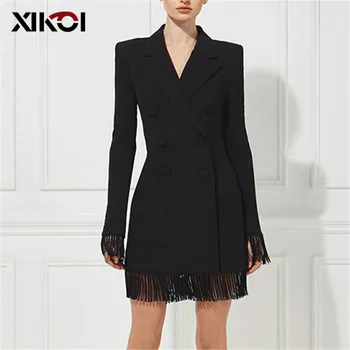 XIKOI 2020 New Long Sleeve Tassel Fashion Club Coats New Spring Women Slim Trench Coats Black Deep V-Neck Double Breasted Coats 
XIKOI 2020 New Long Sleeve Tassel Fashion Club Coats New Spring Women Slim Trench Coats Black Deep V-Neck Double Breasted Coats