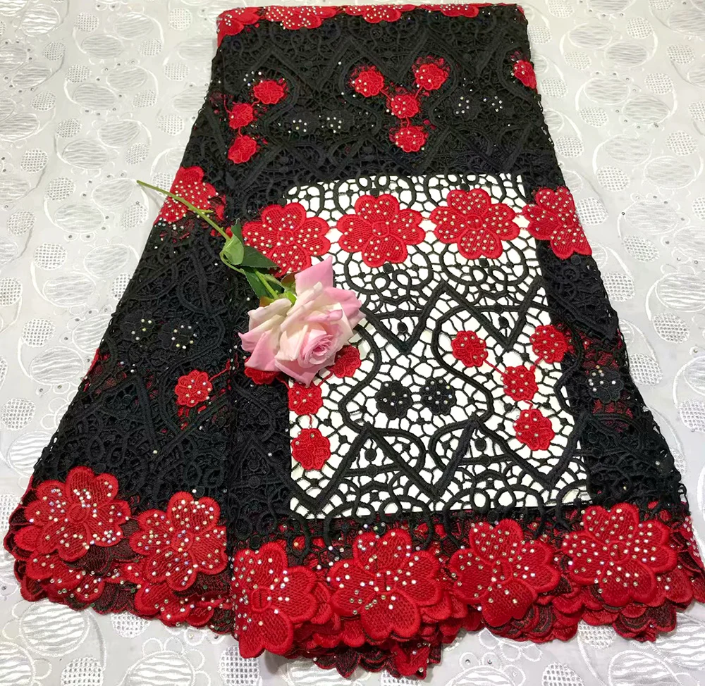 Black red Latest African Laces Fabrics Embroidered High Quality French Lace stone Fabric Cheap Nigerian Net tulle Lace Fabric
Black red Latest African Laces Fabrics Embroidered High Quality French Lace stone Fabric Cheap Nigerian Net tulle Lace Fabric