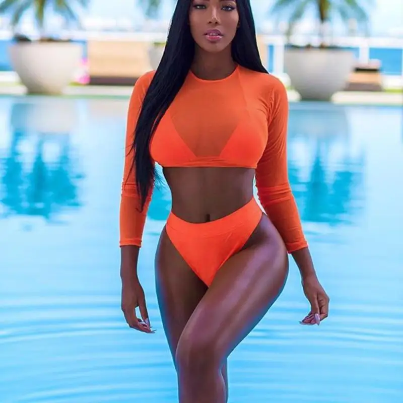 3pcs/set Women Swimwear Perspective Mesh Beach Cover Bikini Female Padded Halter Swimsuit Wire Free Type Bathing Wear S-2XL
3pcs/set Women Swimwear Perspective Mesh Beach Cover Bikini Female Padded Halter Swimsuit Wire Free Type Bathing Wear S-2XL