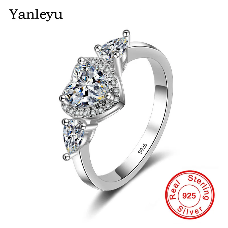 Yanleyu Heart Shape CZ Ring Authentic 925 Sterling Silver Wedding Rings for Women Engagement Ring Jewelry Anniversary Gift PR002
Yanleyu Heart Shape CZ Ring Authentic 925 Sterling Silver Wedding Rings for Women Engagement Ring Jewelry Anniversary Gift PR002