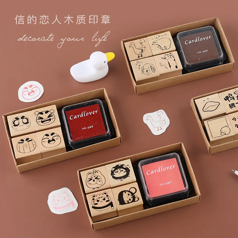 5 Pcs Creative Cute animal friends series with inkpad stamp DIY wooden rubber stamps for scrapbooking stationery standard stamp
5 Pcs Creative Cute animal friends series with inkpad stamp DIY wooden rubber stamps for scrapbooking stationery standard stamp